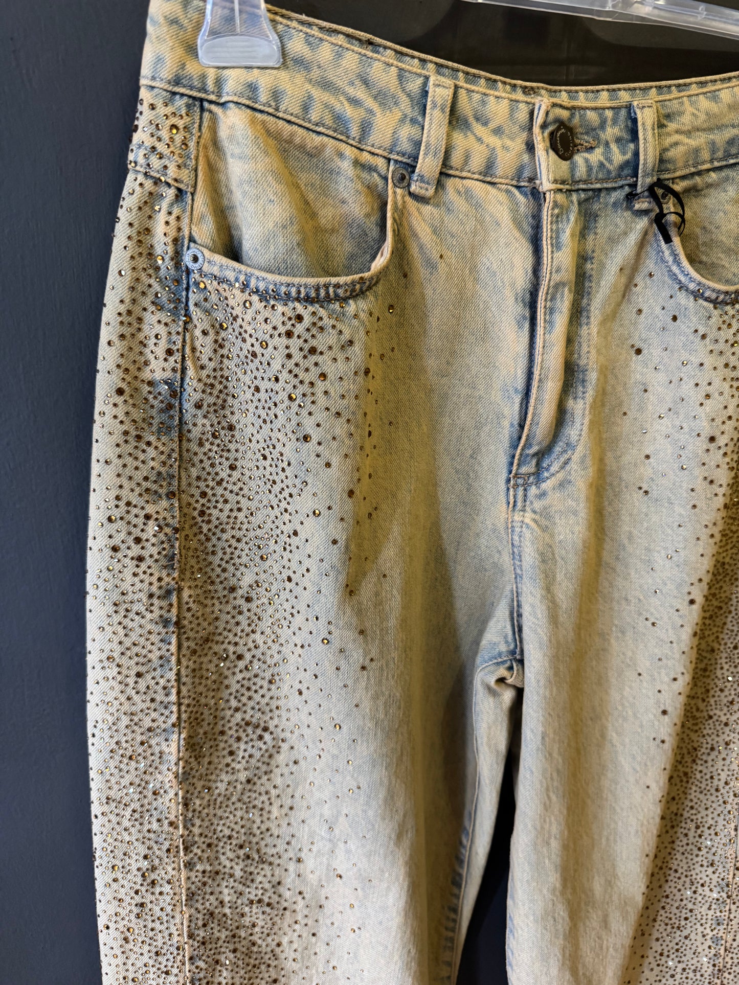 JEANS BARREL SLAVATO CON STRASS SOUVENIR