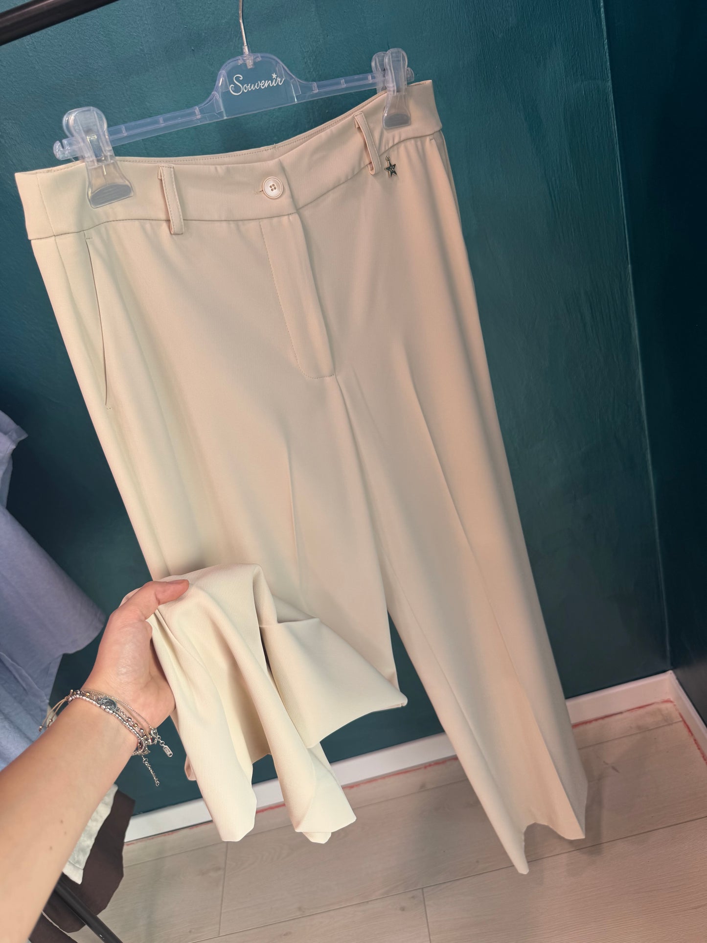 PANTALONE PANNA IN CADY ZAMPA SOUVENIR