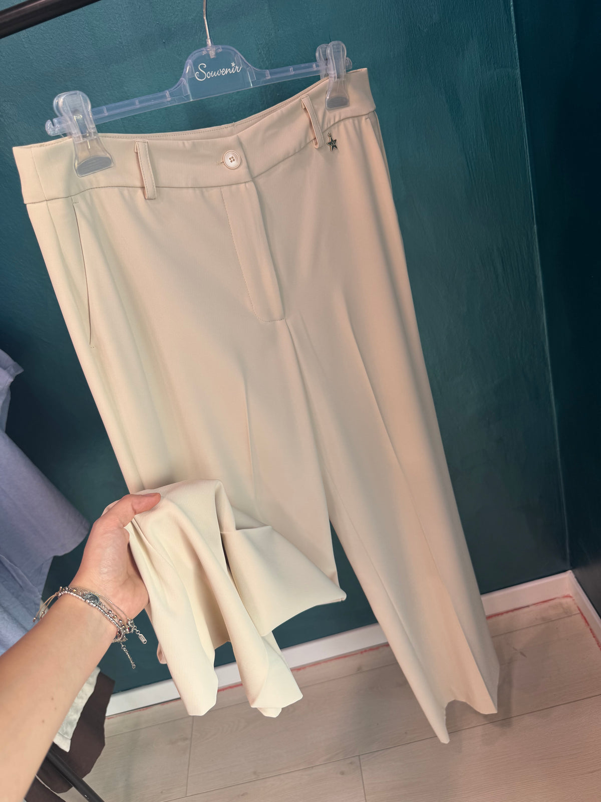 PANTALONE PANNA IN CADY ZAMPA SOUVENIR