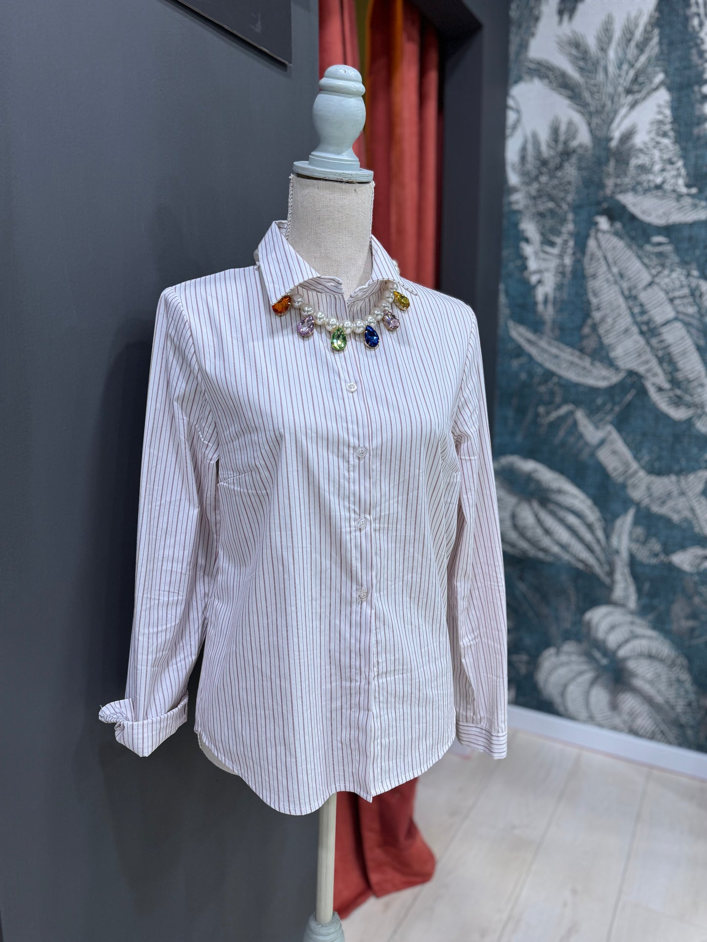 CAMICIA RIGATA BORDEAUX