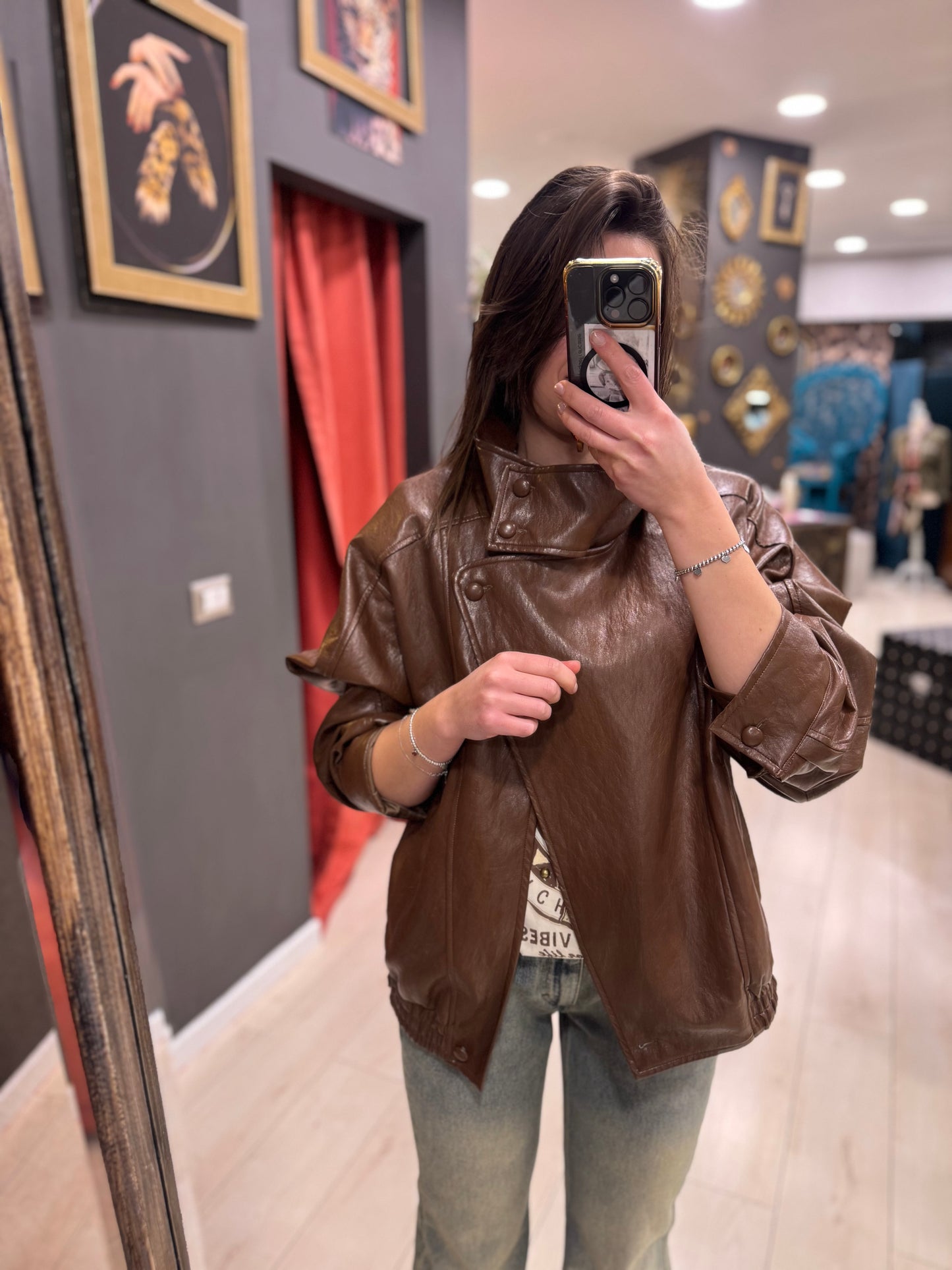 BOMBER ECOPELLE CUOIO DONTWAIT