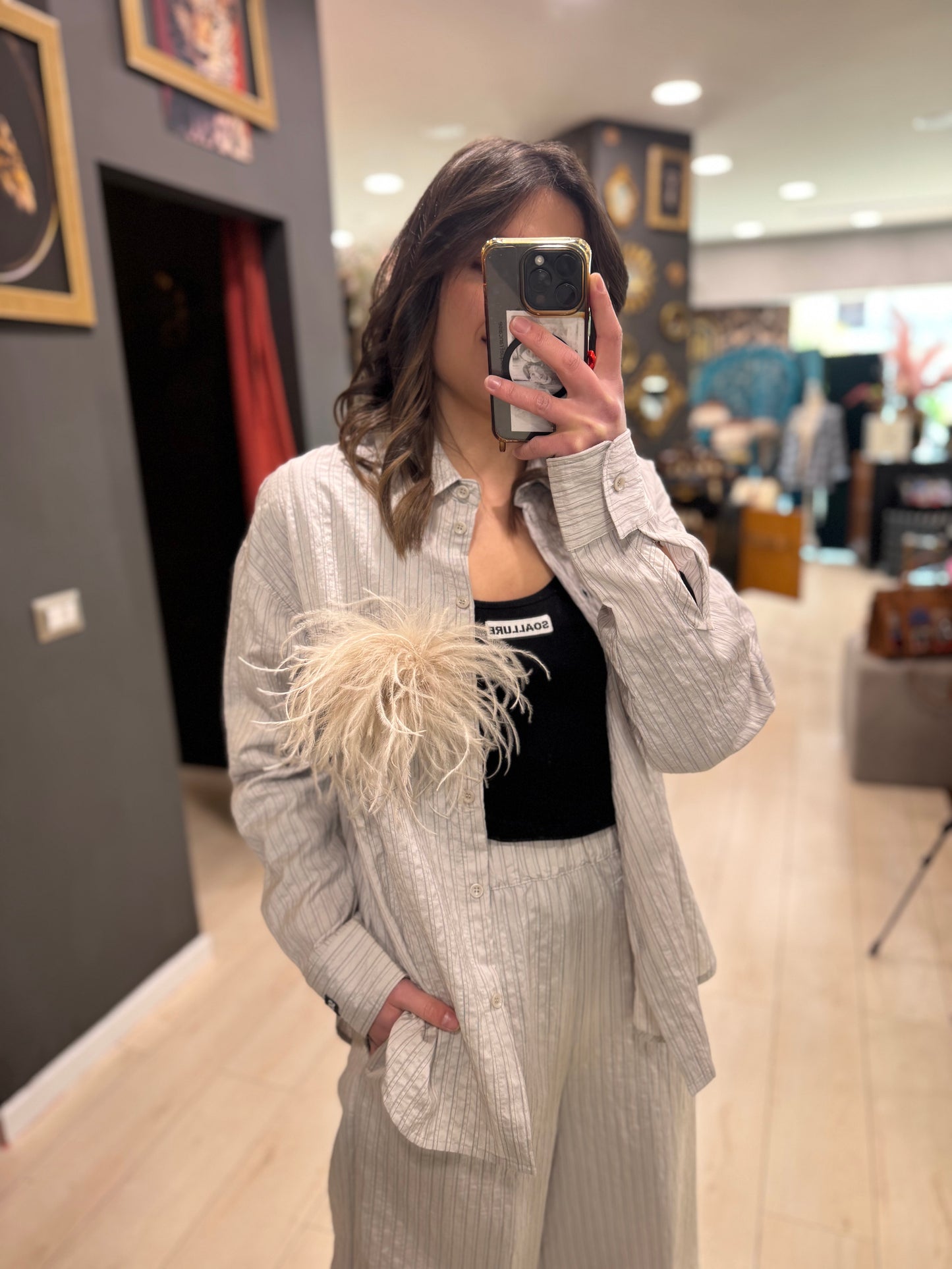 CAMICIA OVERSIZE A RIGHE SOALLURE