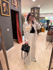 PANTALONI PALAZZO IN MODAL A RIGHE SOALLURE
