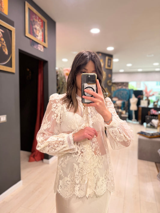 CAMICIA IN PIZZO ‘ROMANTICA’ TENSIONEIN