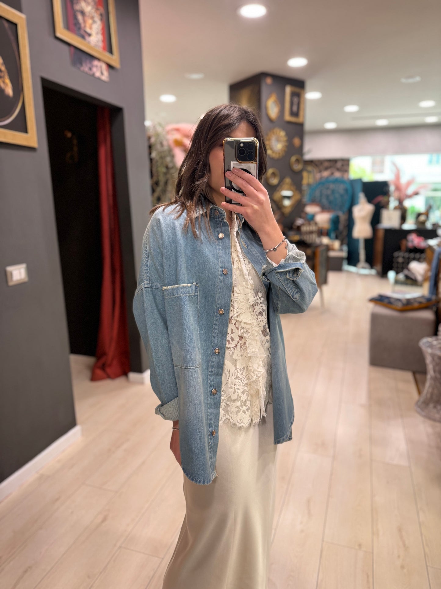 CAMICIONE DENIM CHIARO TENSIONEIN