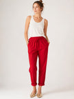 PANTALONE ROSSO IN COTONE CON ELASTICO SOUVENIR