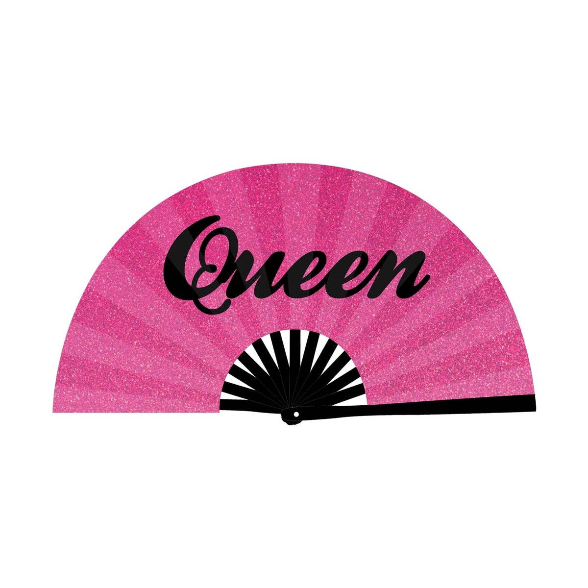 Ventaglio Queen Glitter Script 33 cm