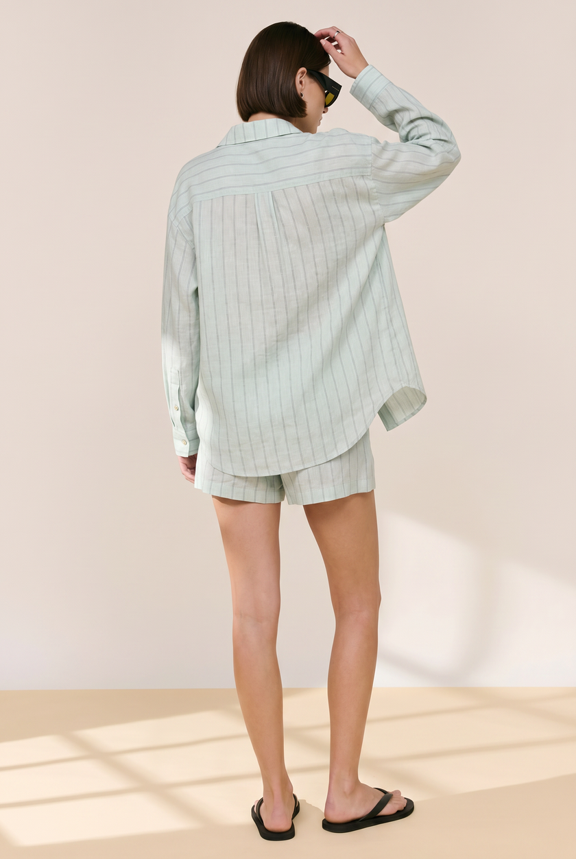 SHORTS IN LINO RIGATO|2 varianti