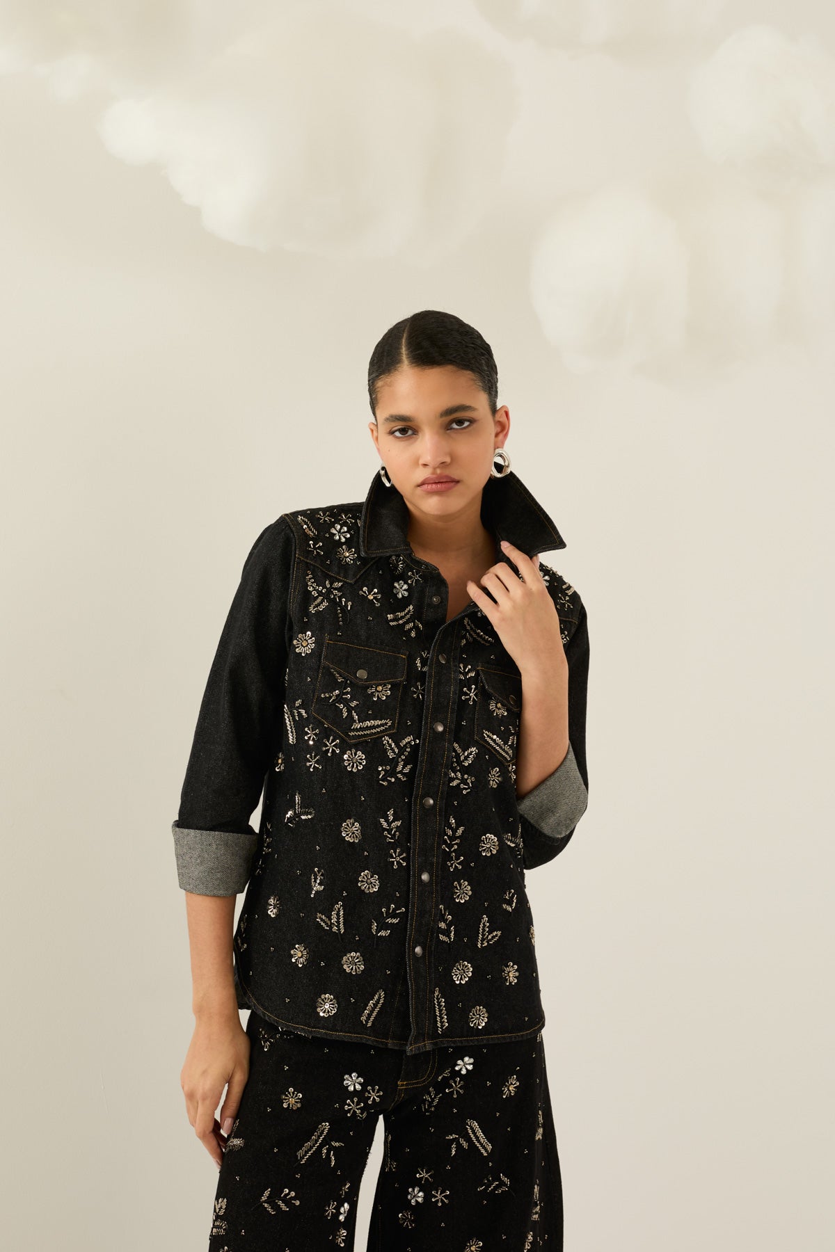 CAMICIA IN DENIM CON STRASS SOUVENIR