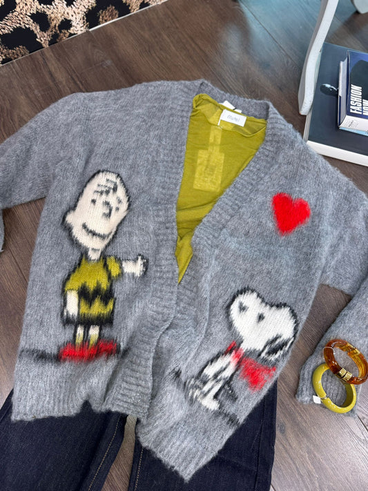 CARDIGAN SOUVENIR CON SNOOPY E CHARLIE BROWN